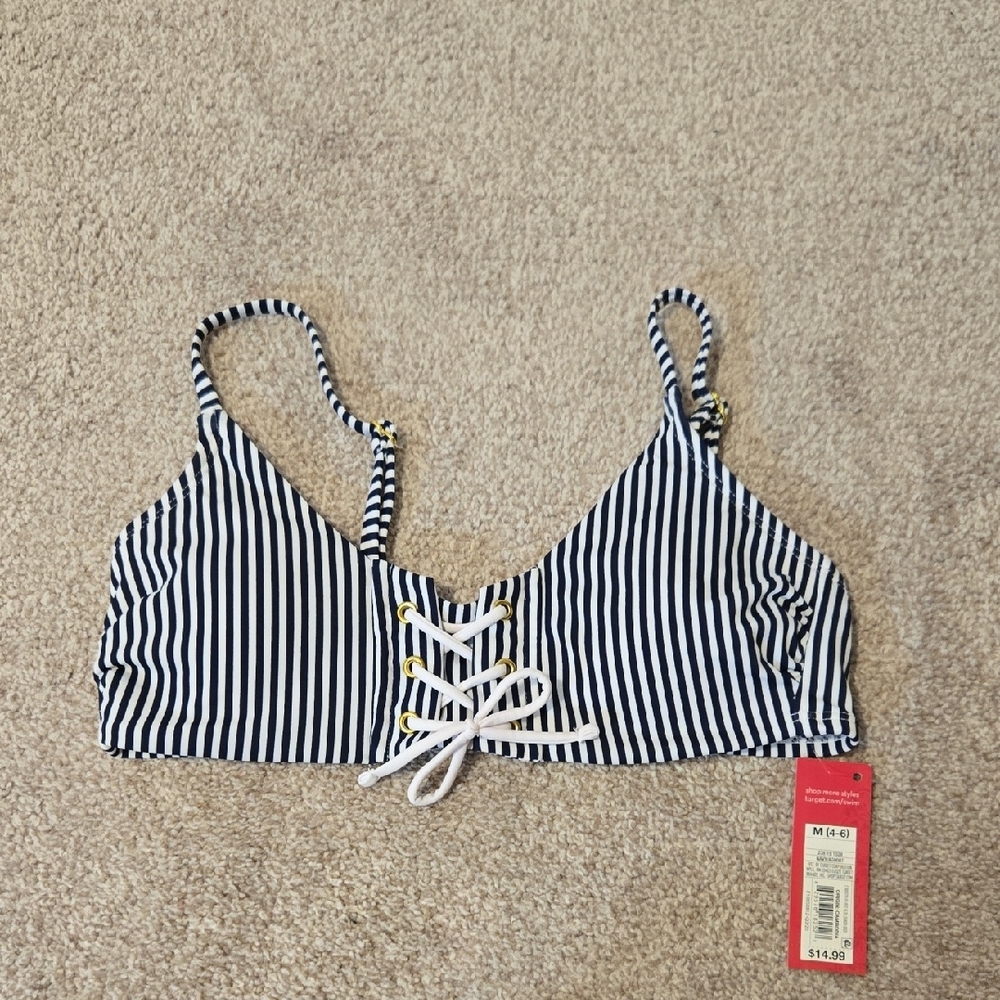 NWT Striped Target Bikini Top